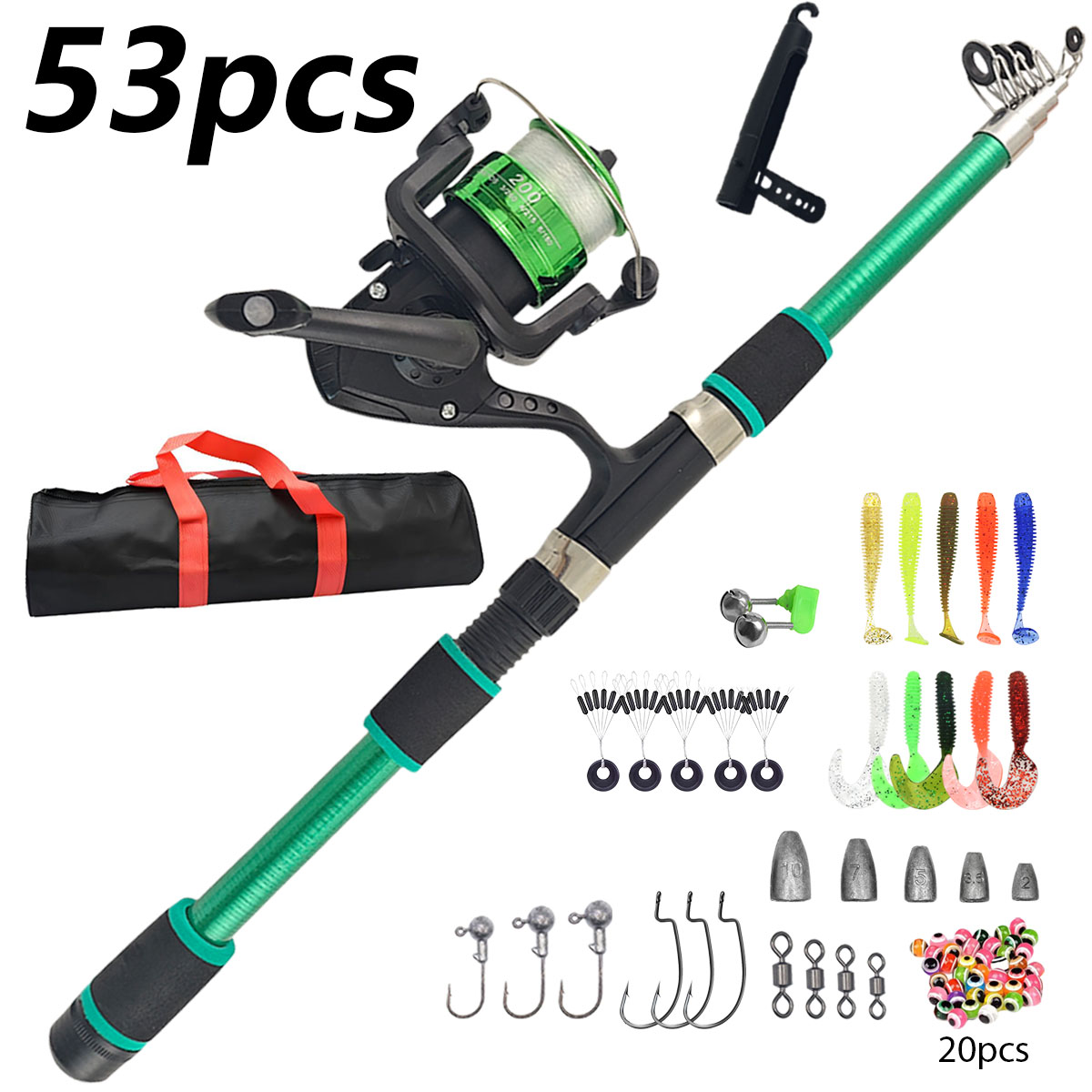 Portable Telescopic Fishing Ro - Spincast Reel 评论和价格