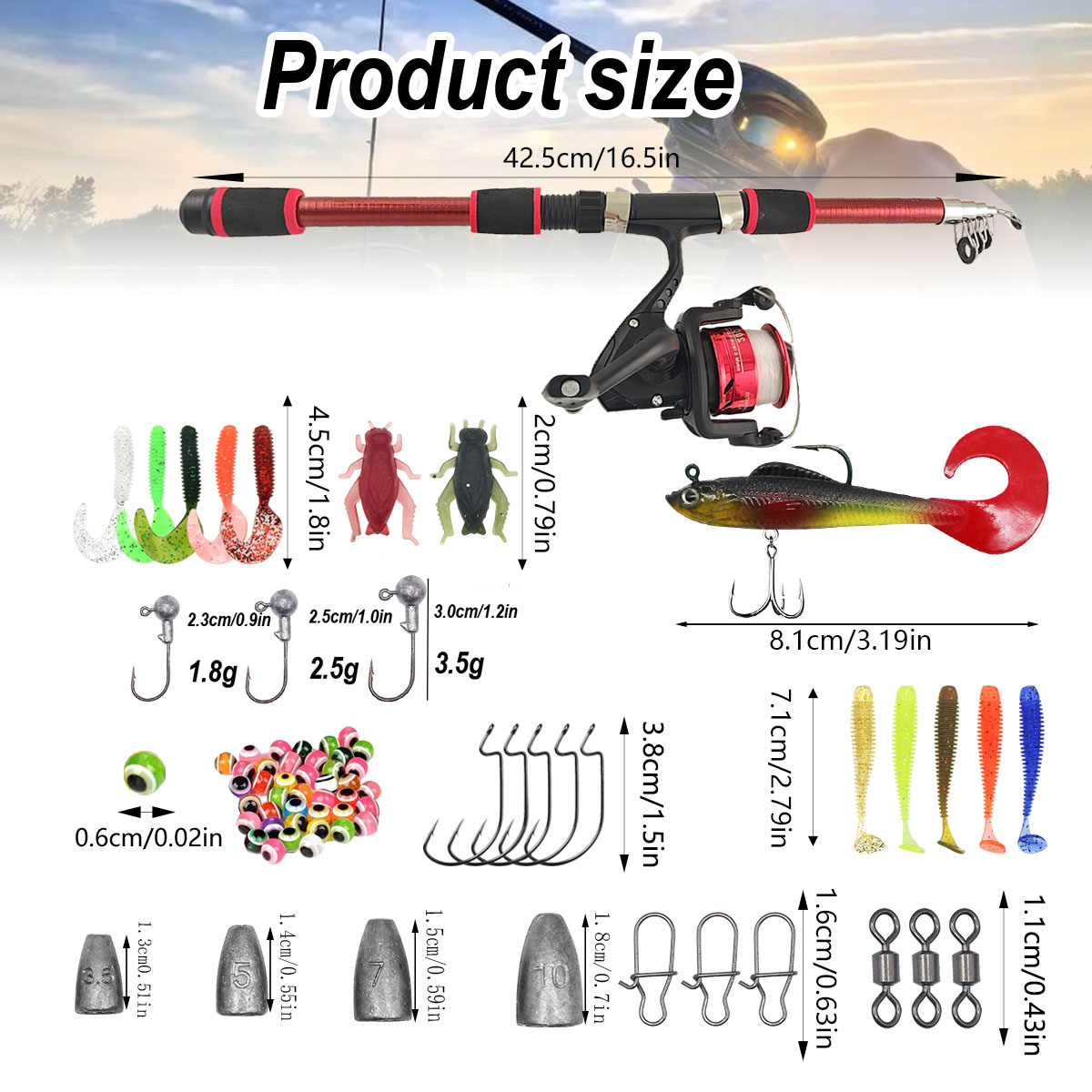 Portable Telescopic Fishing Ro - Spincast Reel 评论和价格