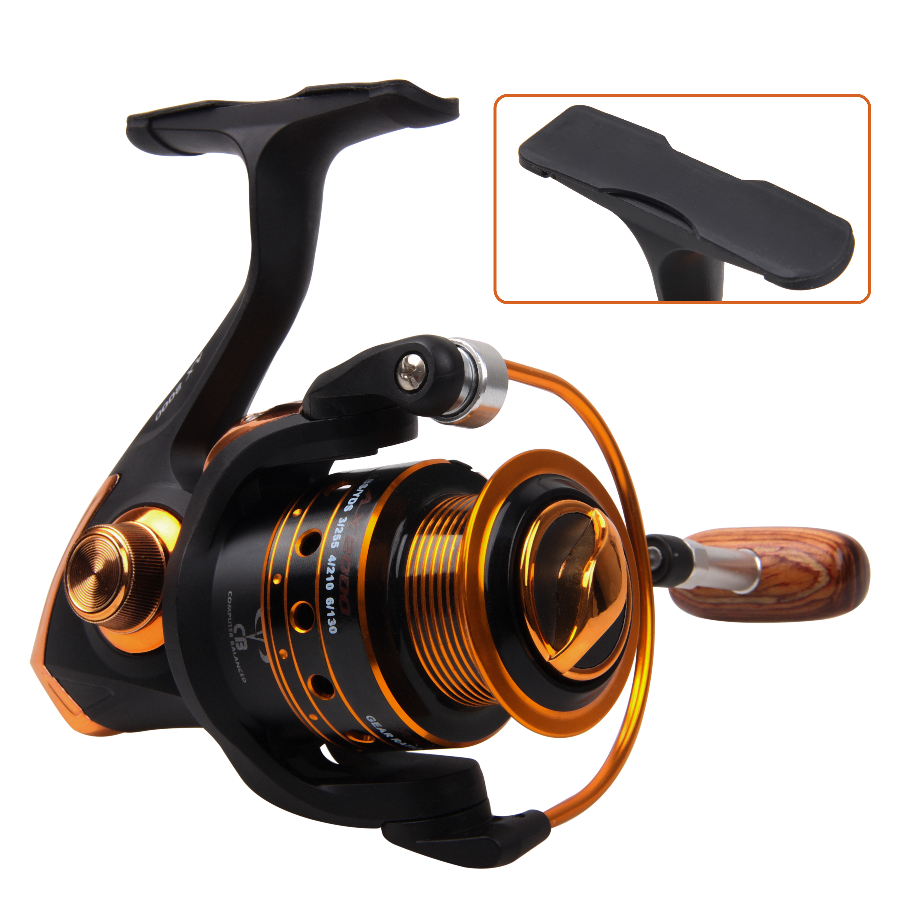 6pcs Black Rubber Fishing Reel - Trolling Reel 评论和价格