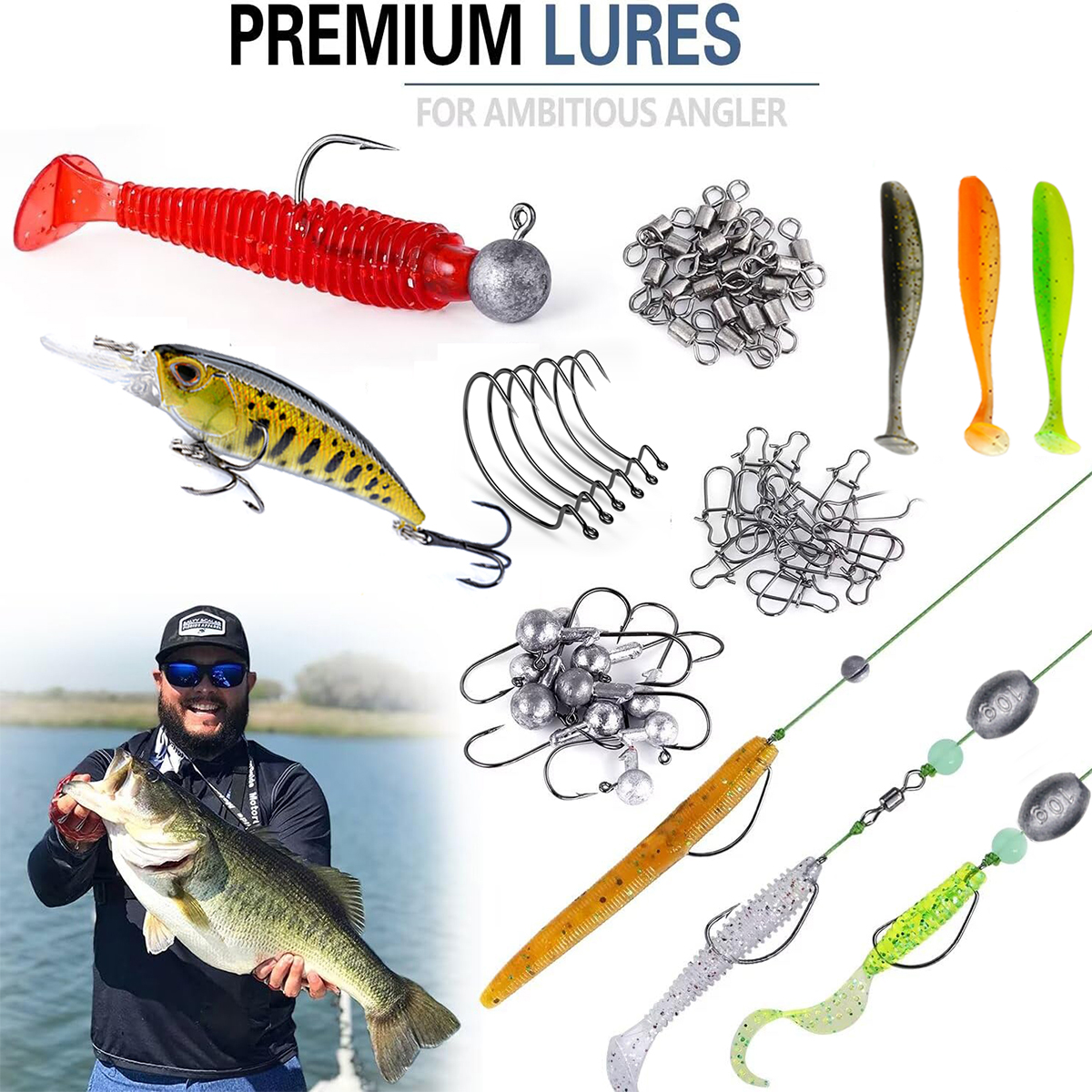 Fishing Pole Set Full Kits Wit - Spincast Reel 评论和价格
